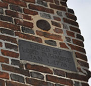 Cannon Ball in church wall - photo by Steven Forrest