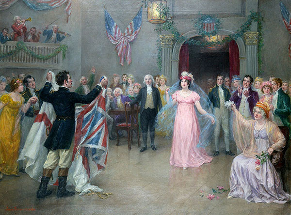 Jennie Brownscombe (American, 1850-1936) Dolley Madison's Ball, c 1910-15 oil on canvas, 27 x 36 in. Collection of the Huntsville Museum of Art, Huntsville, Alabama