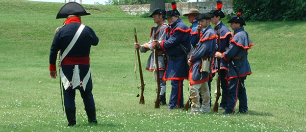 Virginia Militia re-enactors photo by John Forrest