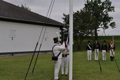  Starting to raise the flag at Fort Norfolk, Norfolk VA - Photo by Steven Forrest