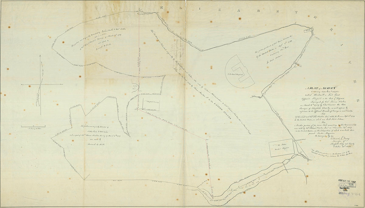 1850 survey of Naval Hospital Grounds
