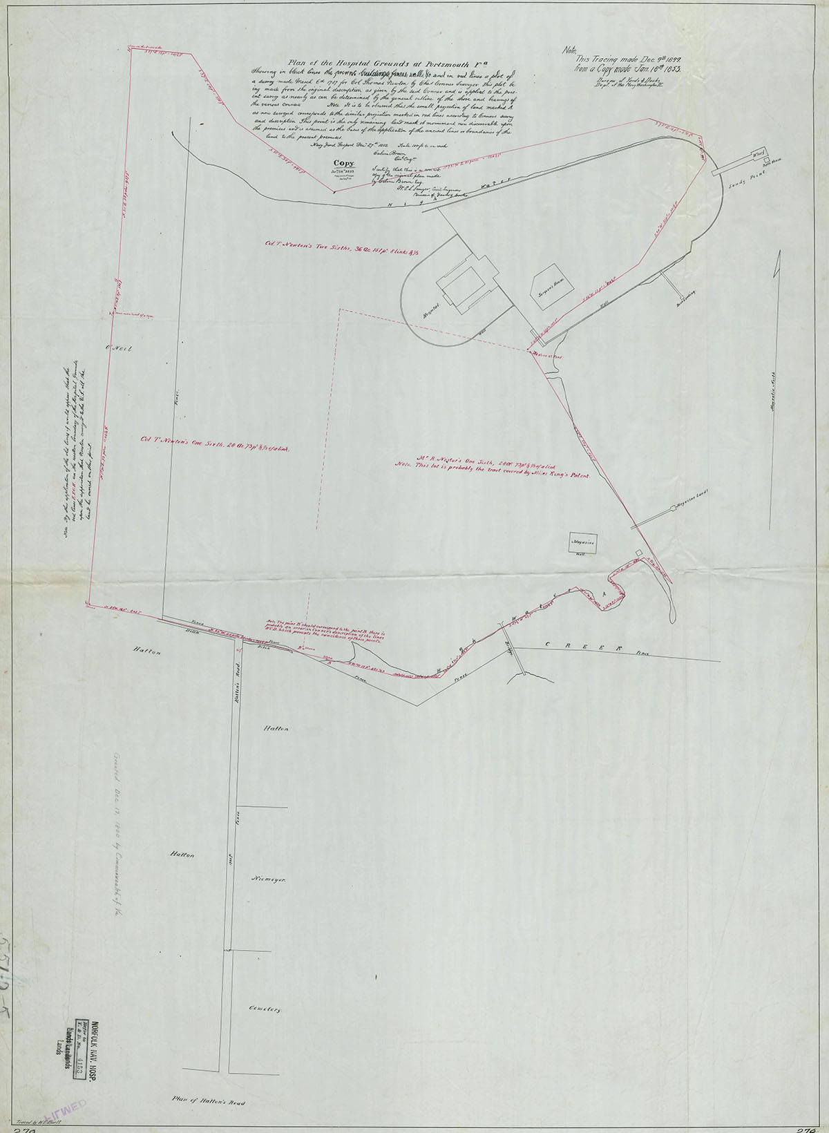 Survey of Naval Hospital Grounds 1852