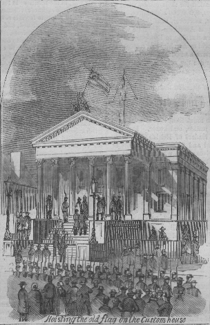 Surrender of Norfolk - Raising flag over Custom House