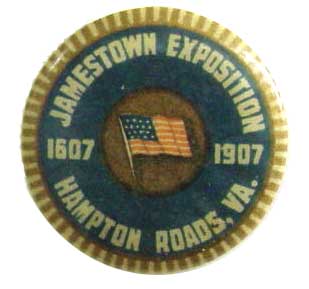Souvenir pin from the Jamestown Exhibition