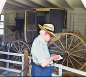 George Tucker doing research at Chippokes Farm Museum 