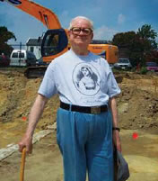 George Tucker doing research at Fort Norfolk archeological dig 