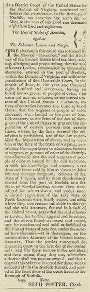 legal notice ran in the Norfolk Herald for three weeks in 1818.