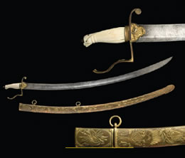 As an infantry officer, John Myers carried a light cavalry saber.