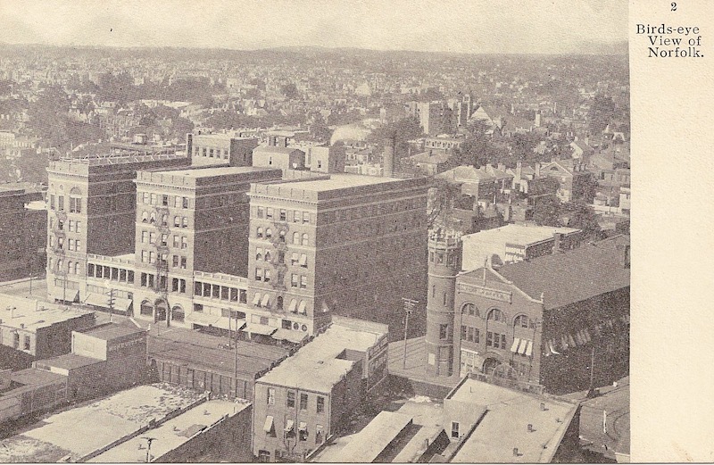 Birds-eye View of Norfolk Postcard