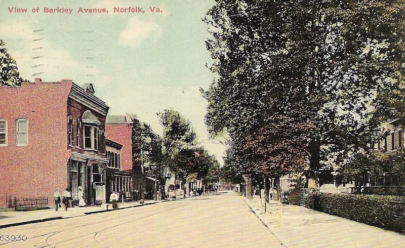 View of Berkley Avenue Postcard