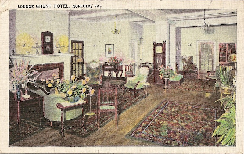 Lounge Ghent Hotel Postcard