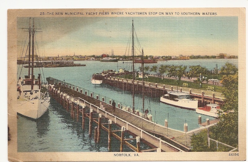 Municipal Yacht Piers Postcard