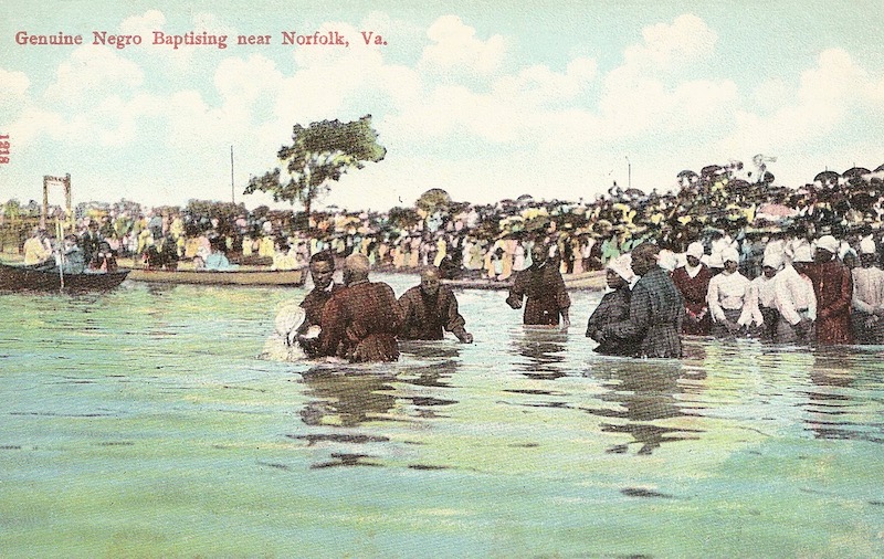 Negro Baptising Postcard