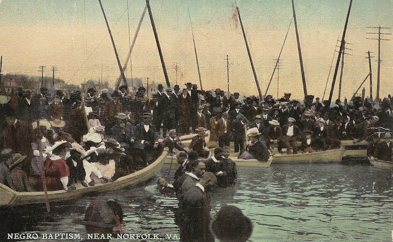 Negro Baptism Postcard