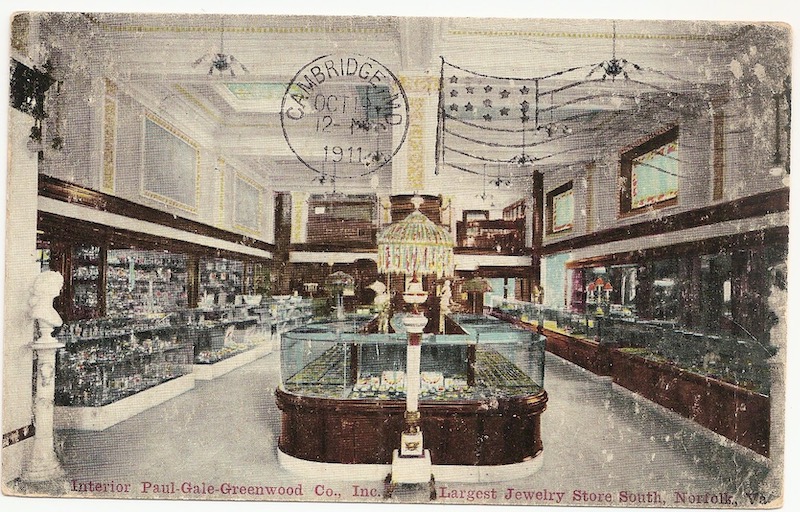 Interior Paul Gale Greenwood Co. Postcard