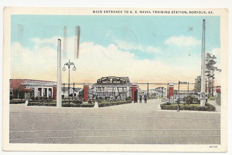 Main Entrance to US Naval Training Station Postcard