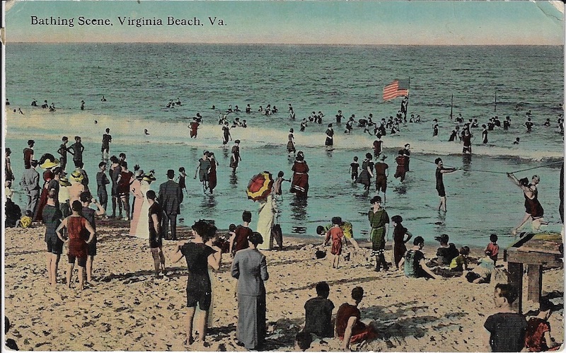 Bathing Scene Virginia Beach Postcard