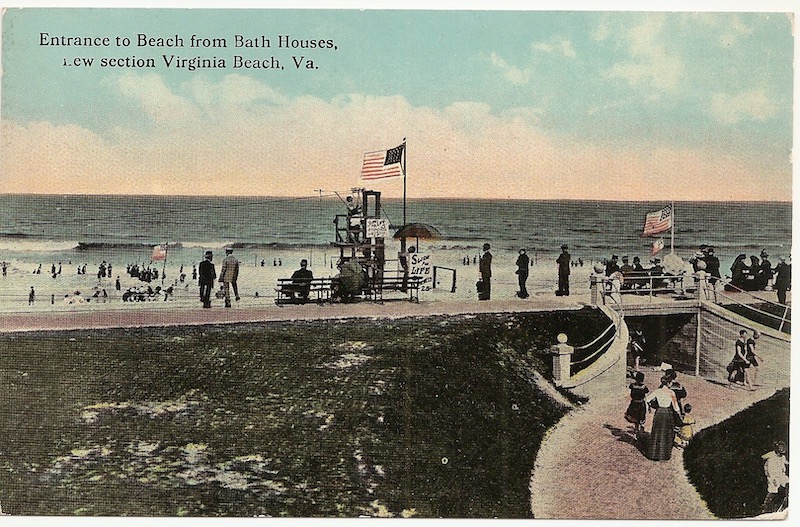 Entrance to Beach from Bath Houses, New section Postcard