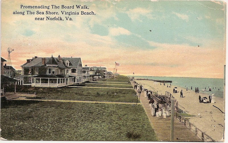 Promenading The Board Walk, along The Sea Shore Postcard
