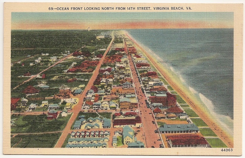Ocean Front Looking North From 14th Street Postcard