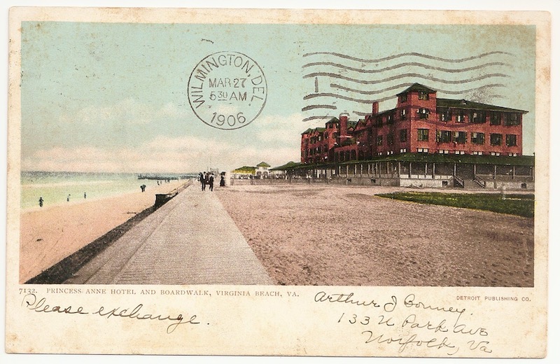Princess Anne Hotel and Boardwalk Postcard