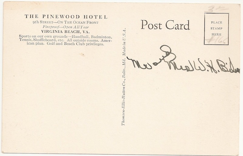 The Pinewood Hotel Postcard