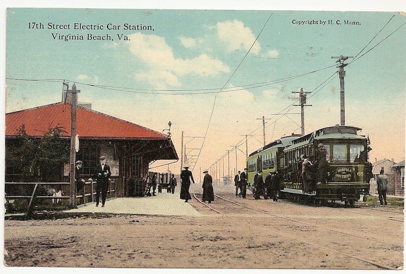 17th Street Electric Car Station Postcard